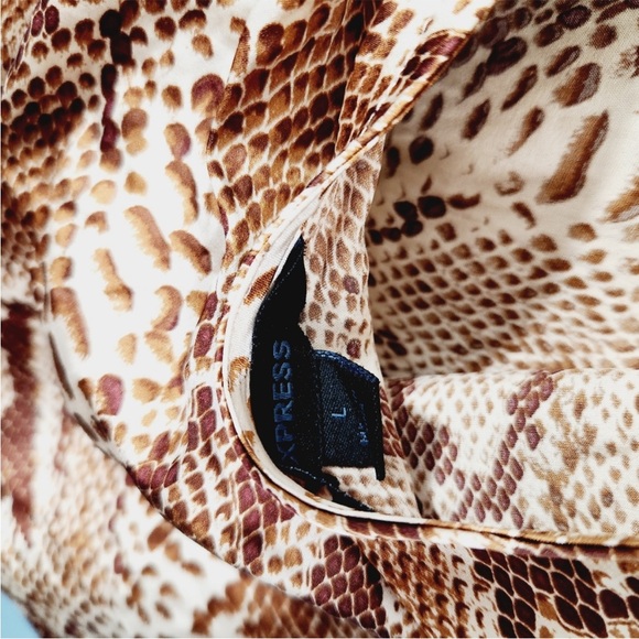 Vintage Y2K Silk Snakeskin Express Halter Top Size L - Picture 3 of 3